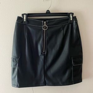 Black leather skirt